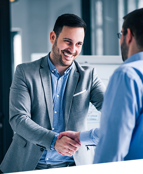 Two businessmen shaking hands